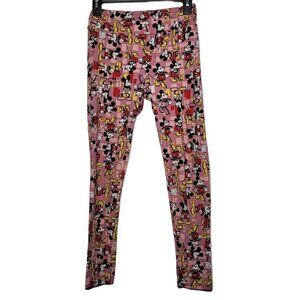 Lularoe Women Pink Mickey Mouse Printed Leggings One SIze OS Stretch Soft Disney